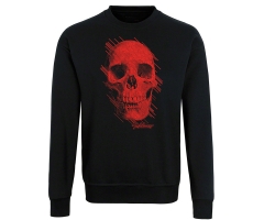Teufelswerk - Totenkopf rot - Männer Pullover - schwarz
