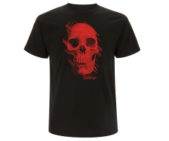 Teufelswerk - Totenkopf rot - Männer T-Shirt - schwarz