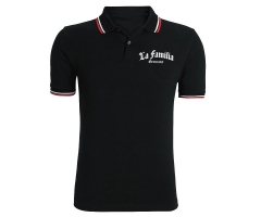 La Familia - La Familia Germany - Männer Polo Shirt schwarz - Streifen - schwarz-rot-weiß