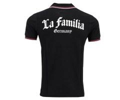 La Familia - La Familia Germany - Männer Polo Shirt schwarz - Streifen - schwarz-rot-weiß