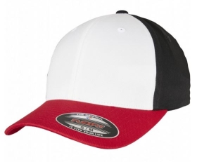 Flexfit Cap - 3-Tone - schwarz/weiß/rot