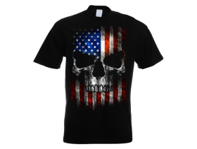 USA Deathead Proud to be American - Männer T-Shirt - schwarz